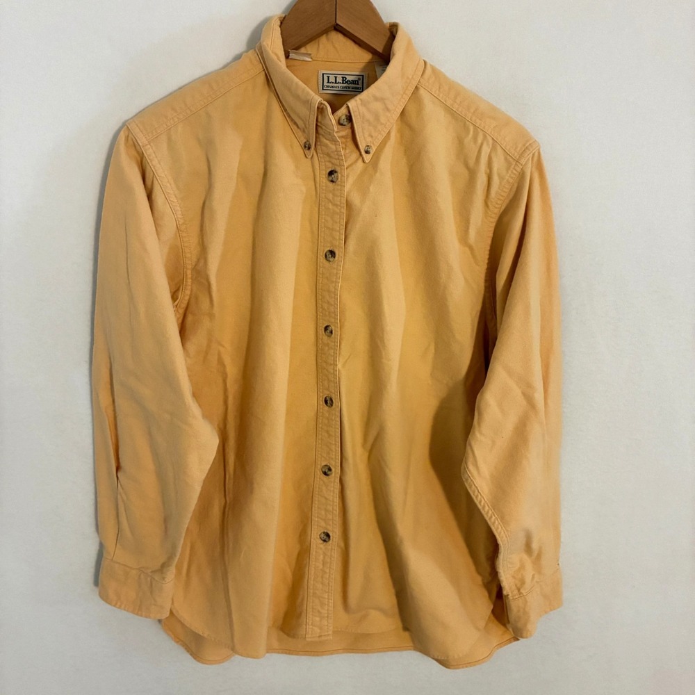 Vtg LL Bean USA Made Chamois Shirt Women's M Button Down Gorpcore Outdoor